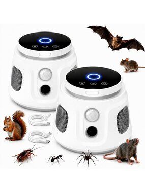 2 Pack Ultrasonic Rodent Repellent - Effective Indoor Mouse Repeller, Pest